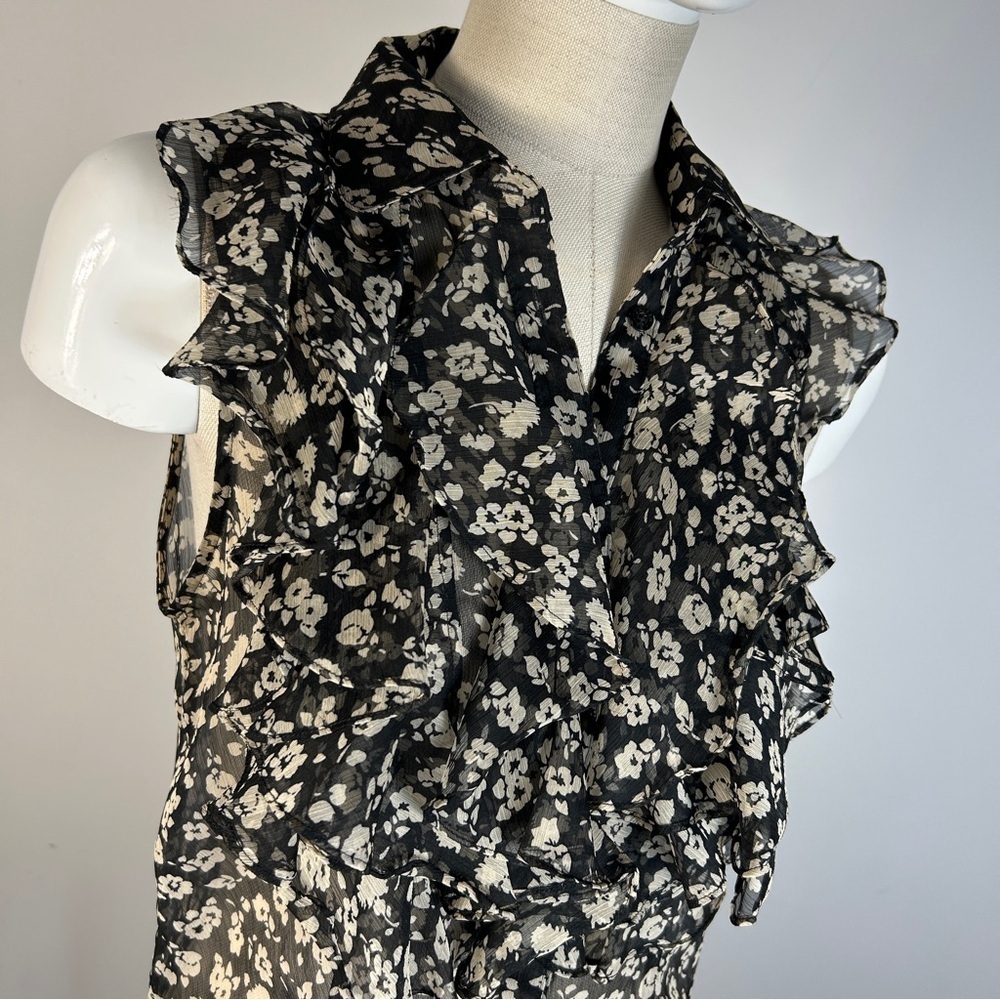 ❤️ Ralph Lauren Black and White Floral Blouse 2 - Picture 3 of 8